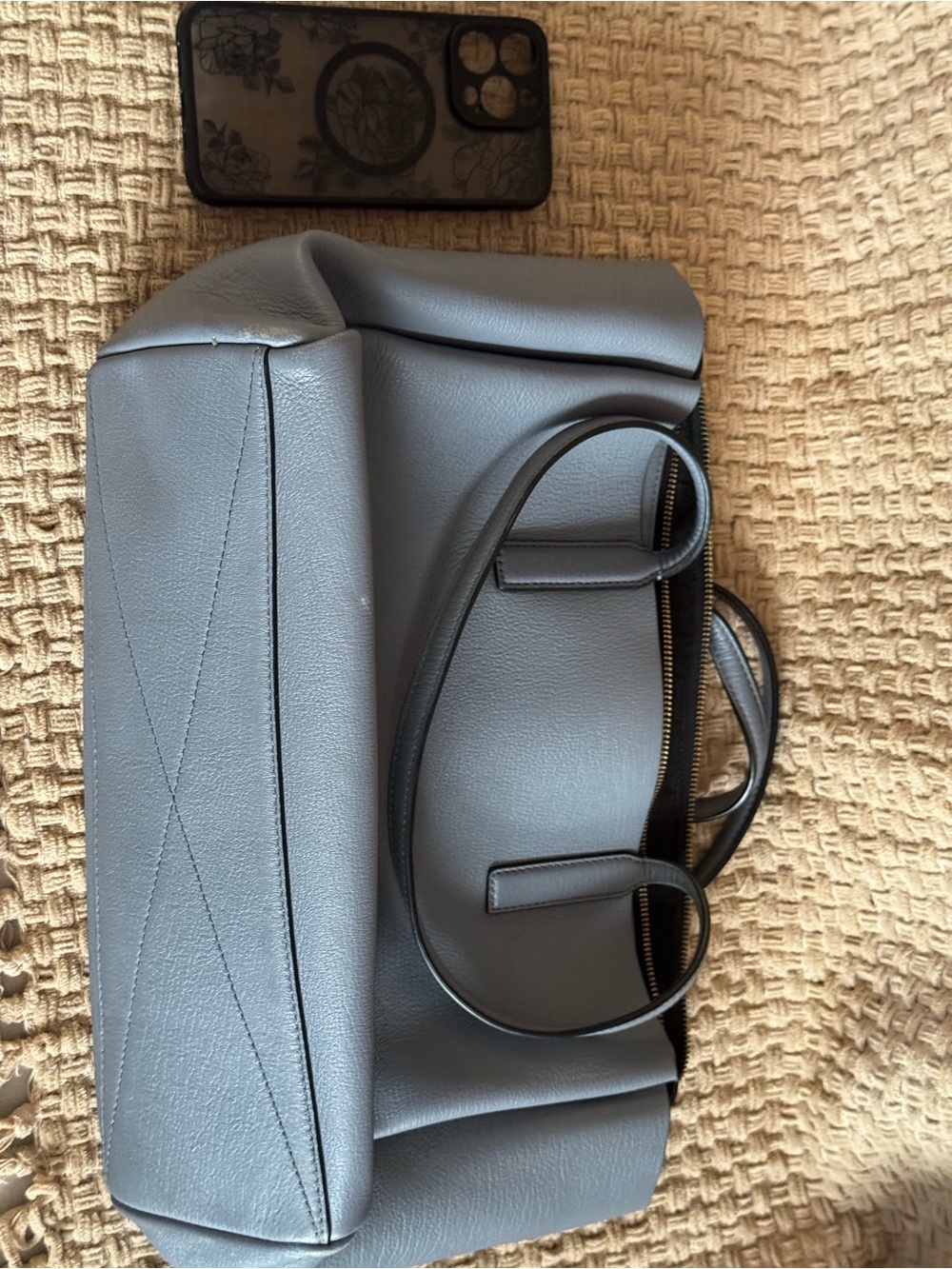Marc Jacobs Gray-Blue Leather Tote - Picture 5 of 5